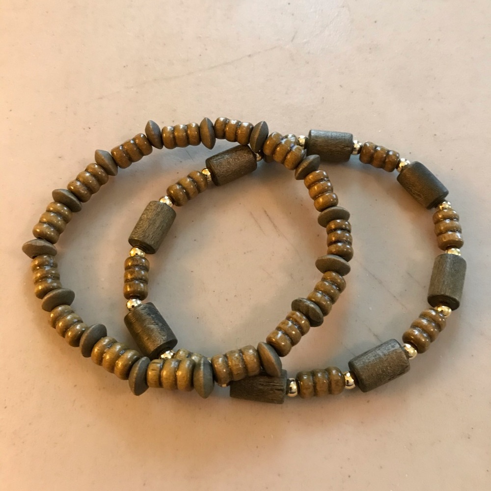 Men's wooden bracelets New handmade. Set of two.